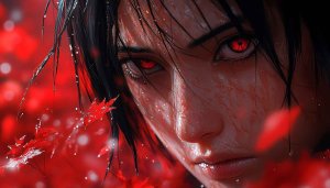 Sasuke Uchiha Anime Wallpaper 4K, Red Eyes, Sharingan, Portrait