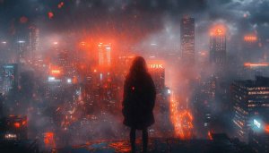 Cyberpunk City Wallpaper: Rainy Nightscape Scenery, 4k Phone, Desktop Background