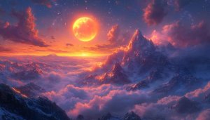 Mountain Moon Wallpaper: Epic Landscape, 4k, Desktop Backgrounds, Scenery