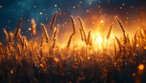 Wheat Field Golden Hour Wallpaper for Desktop and Mobile