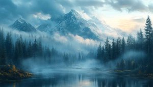 Mountain Lake Landscape Wallpaper - Scenic Nature Scene