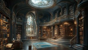 Grand Library Wallpaper: Bookshelf, Interior, Room, Architecture 4K Wallpaper