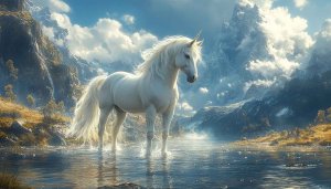 Unicorn Wallpaper: Fantasy Landscape, Majestic Creature, 4k Wallpaper