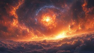 Epic Galaxy Wallpaper: 4k Space & Orange Cloud Wallpaper