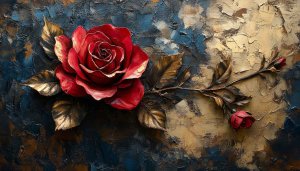 Rose Art Wallpaper: Painting Style Flower Petals For Desktop, Laptop
