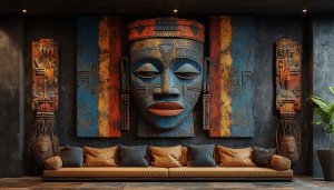 African Mask Wallpaper: Tribal Art, Interior Design, Culture, 4K