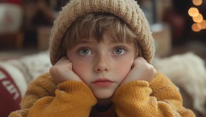 Child Portrait Wallpaper: Cute Boy in Beanie for Desktop