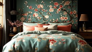 Floral Bedroom Wallpaper: Aesthetic Interior Design, Flower Pattern Wallpaper