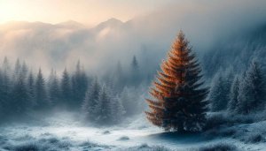 Winter Forest Wallpaper: Snowy Mountain Scenery 4k Wallpaper