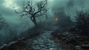 Spooky Halloween Wallpaper, Dark Fantasy Landscape, Gothic Backgrounds for Desktop