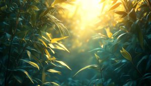 Nature Wallpaper: Green Leaves and Sunlight Scenery Background