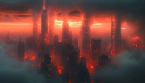 Inferno City Wallpaper: Apocalyptic Landscape, 4K Desktop Backgrounds