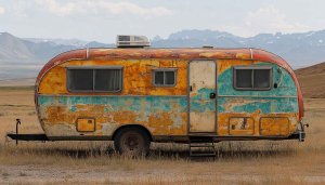 Vintage Camper Wallpaper, Travel Trailer Background, Caravan Desktop Wallpaper