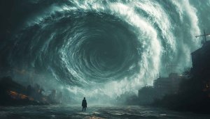 Apocalyptic Storm Wallpaper: Ocean, Disaster, 4K Wallpaper For Desktop