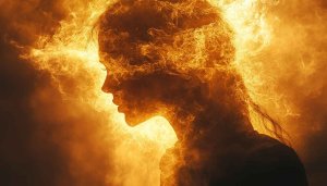 Phoenix Woman Wallpaper: Fiery Silhouette in 4K for Desktop & Mobile