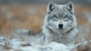 Gray Wolf Wallpaper: Winter Wildlife, Animal Desktop Backgrounds, 4K