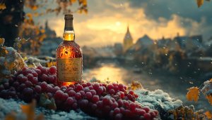 Wine Wallpaper: Bottle, Grapes, Autumn, 4K, Laptop, Desktop Wallpaper
