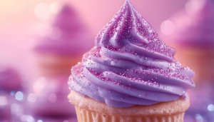 Purple Cupcake Wallpaper, Dessert Background, Food Wallpaper, 4k Wallpaper