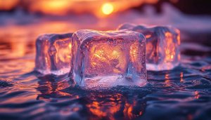 Ice Cube Wallpaper, Sunset Water Reflection Aesthetic Phone & Desktop