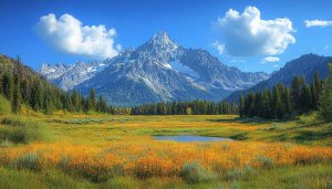 Grand Teton Mountain Range Landscape Nature Wallpaper for Desktop