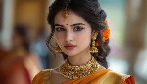 Indian Bride Wallpaper, Traditional Jewelry, Beauty Portrait, Festive Attire