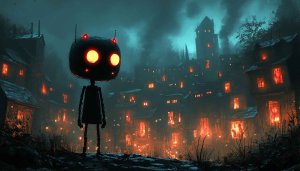 Robot Wallpaper: Dark City, HD Desktop & Mobile Backgrounds