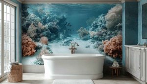 Coral Reef Wallpaper: Underwater Bathroom Decor, 4K Ocean Life