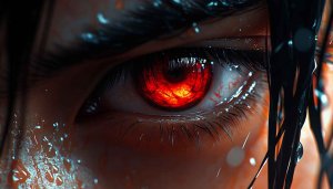 Anime Wallpaper: Red Eye - 4K Wallpaper for Desktop, Laptop