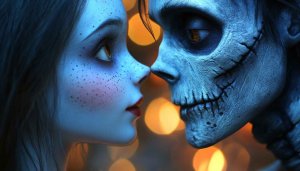 Halloween Wallpaper: Corpse Bride Animated Character Couple Halloween Theme