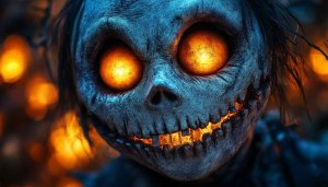 Creepy Monster Wallpaper Glowing Eyes, Halloween Theme for Desktop