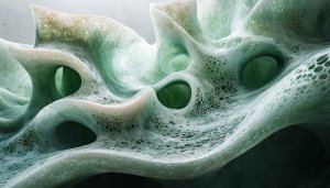 Abstract 4k Wallpaper - Green and White Organic Structure Design