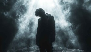 Dark Man Silhouette Wallpaper, Emo Aesthetic, 4K Mobile Background