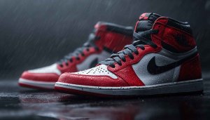 Air Jordan 1 Wallpaper - Red and White Sneaker Aesthetic