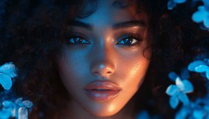 Beautiful Woman Portrait Wallpaper, Beauty, Floral, Face Close-up