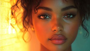 Stunning Woman Wallpaper: Portrait, Beauty, Eyes, Lips, Curly Hair