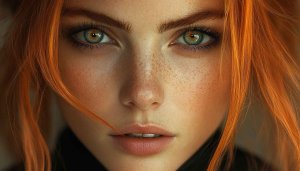 Redhead Woman Portrait Wallpaper, Girl Face Wallpaper, Aesthetic Woman Wallpaper
