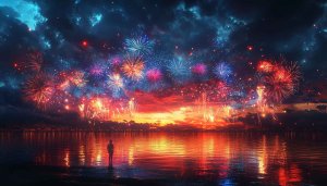 Fireworks Wallpaper, Celebration Wallpaper, Festive Wallpaper, New year Wallpaper