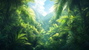 Lush Green Tropical Forest Wallpaper for Desktop and Mobile