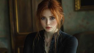 Redhead Girl Wallpaper Portrait, Aesthetic Woman Wallpaper For Desktop