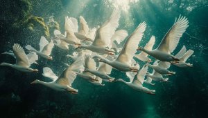 Swan Wallpaper: Flying Birds, Nature, Animals, Aesthetic, For Desktop