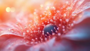 Floral Wallpaper: Dew Drops Flower Wallpaper For Desktop & Mobile