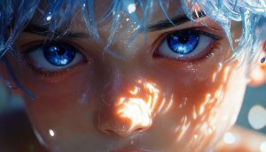 Anime Eyes Wallpaper, Blue Hair Wallpaper, 4k Wallpaper for Desktop
