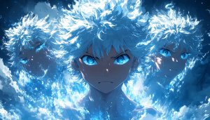 Anime Wallpaper: Cool Blue Energy Boy Character Art for Desktop