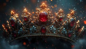 Luxury Crown Wallpaper: Royal, Gold, and Red Jewel Imagery