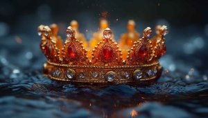 Golden Crown Wallpaper: Jewels, Royalty, Fantasy, 4K Wallpaper