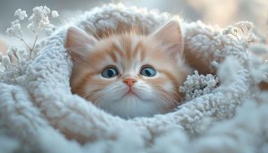Cute Kitten Wallpaper: Adorable Cat Portrait for Desktop, Laptop
