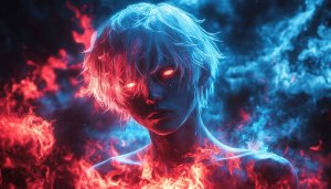 Anime Fire Wallpaper: Hot Boy with Fiery Aura, 4K Wallpaper