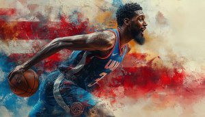 Basketball Player Wallpaper Art, Sports Theme, Athlete, 4K Wallpaper
