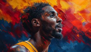 Artistic Basketball Player Wallpaper, Kobe Bryant Wallpaper, Sports Illustration