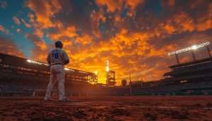Baseball Stadium Wallpaper, Sunset, Sports Wallpaper, 4k, Mobile, Desktop